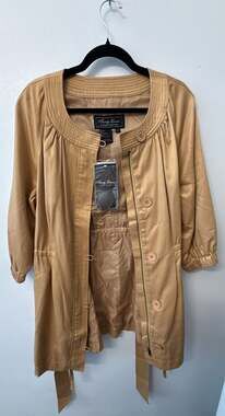 Terry Lewis Classic Luxuries Women's Beige Belted Jacket Size M NWT